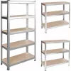 Metal Storage Shelving Unit Silver 150X75X35CM