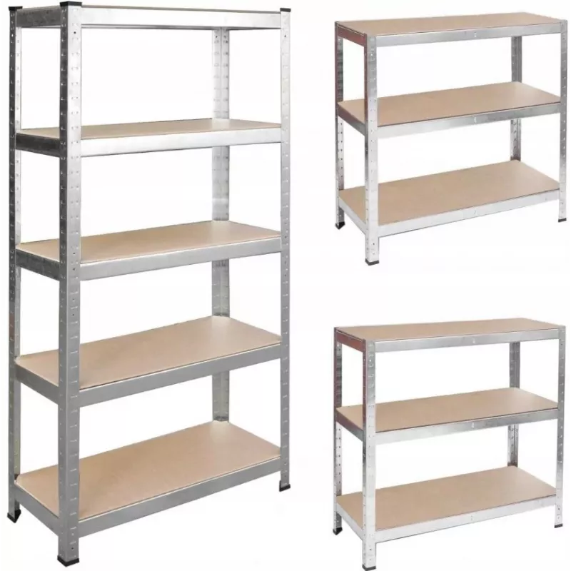 Metal Storage Shelving Unit Silver 150X75X35CM