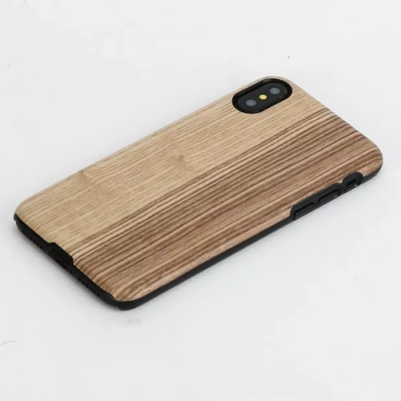 Smartphone case man and wood for iPhone X/XS — vintage olive black