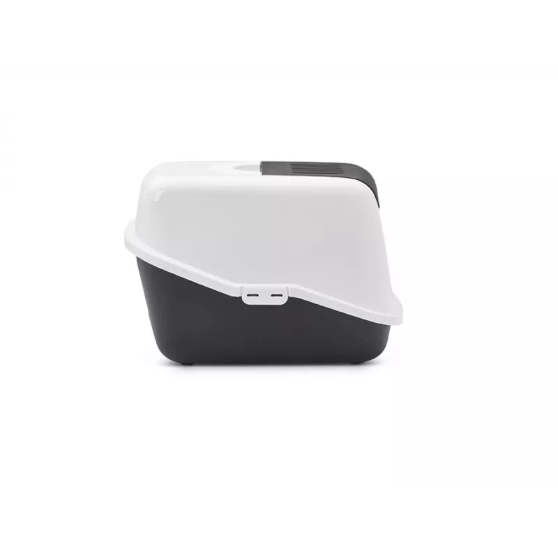 Covered cat litter box Savic Nestor White-Black 56×39×38.5 cm, plastic