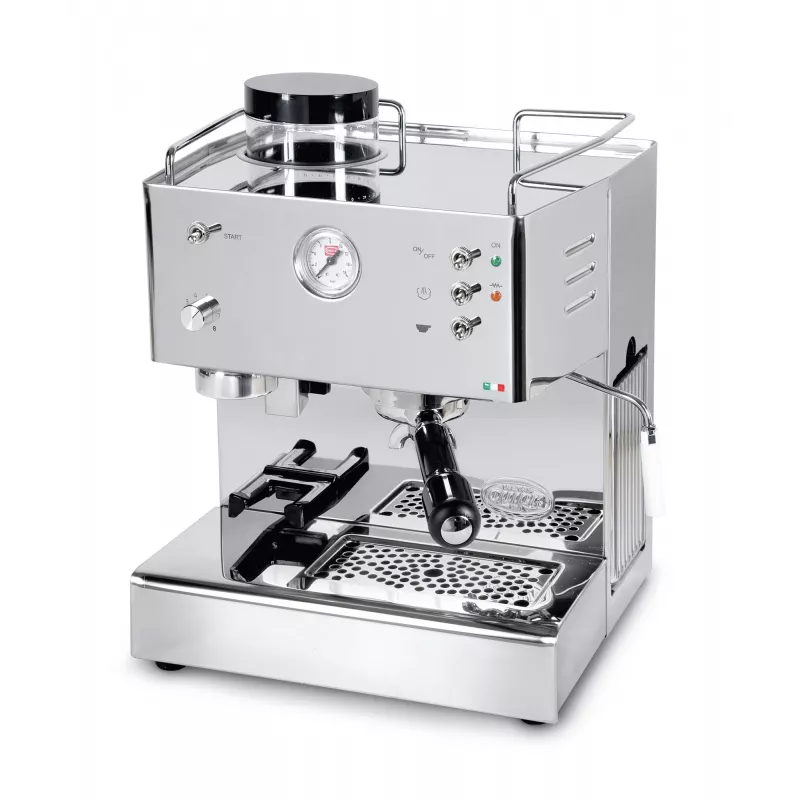 Quick Mill Pegaso, Espresso Machine, coffee beans, Built-In Grinder, 1200 W, Stainless Steel