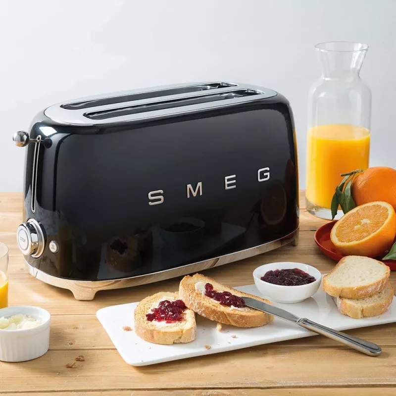 Smeg - TSF02 Toaster 4 Slices - Black/lacquered/WxHxD 41x20.8x21.5cm/6 Roasting Stages/1500W