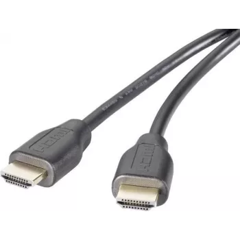 SpeaKa Professional HDMI Connection Cable 1.50 m Audio Return Channel, Gold-Plated Plug Contacts Black [1x HDMI-Plug - 1x HDMI-Plug] (SP-9001756)