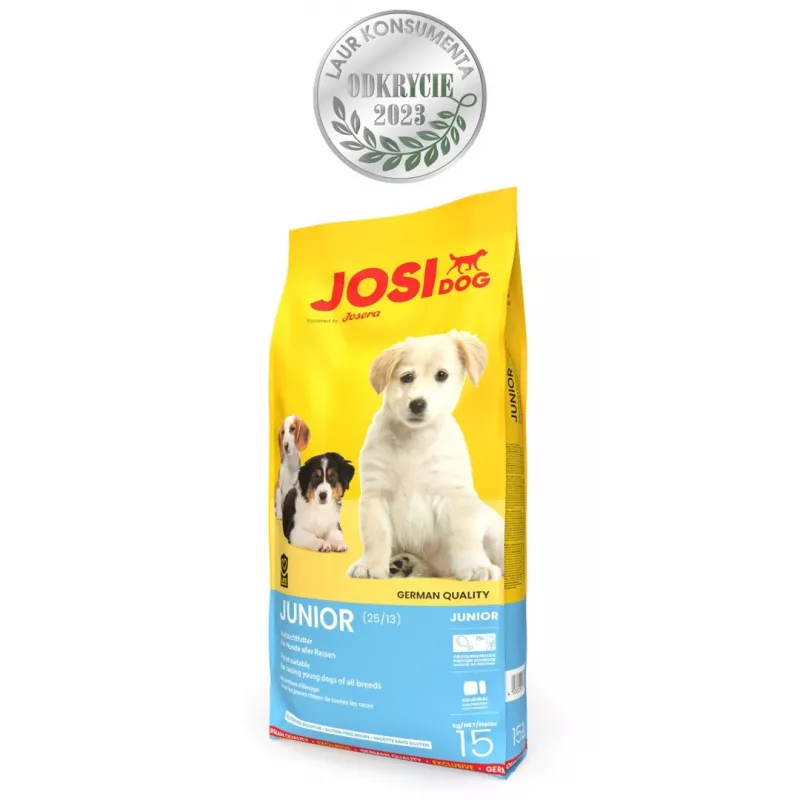Dry dog food JOSERA JosiDog Junior — 15 kg, chicken, 25% protein, 13% fat, for junior dogs, joint and digestive support