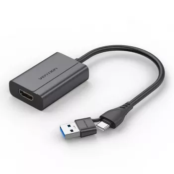 Cable adapter Vention ACYHB — USB-C + USB-A to HDMI, grey