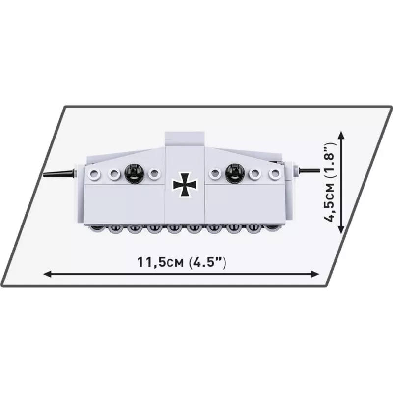 Building set COBI Sturmpanzerwagen A7V — 119 pieces, recommended age 5+, silver