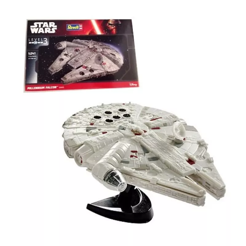 Revell 03600 Star Wars Millennium Falcon (Han Solo) 1:241 Scale Unbuilt/Unpainted Plastic Model Kit Without Glue Paint & Brush