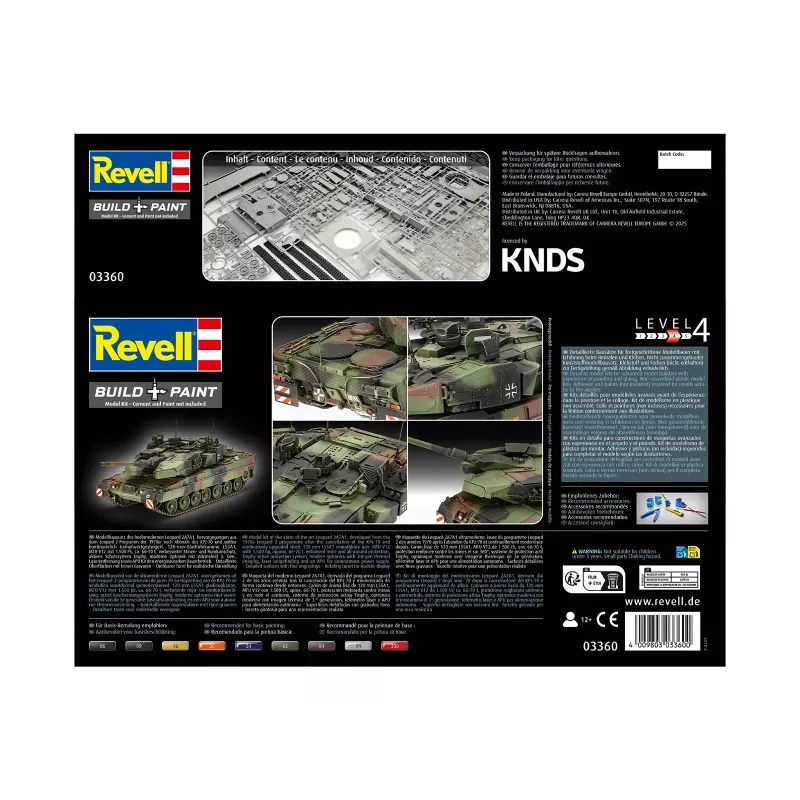 Plastic model REVELL Leopard 2A7A1 military tank kit (scale not specified)