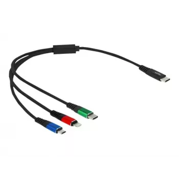 DeLOCK USB Charging Cable 3 in 1 USB Type-C Lightning Micro USB 30 cm