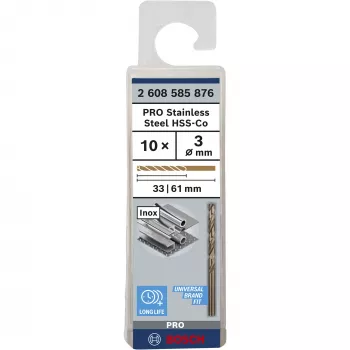 Twist drill bit Bosch HSS-Co DIN 338 3 mm