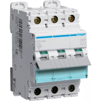 Hager NDN316. Rated Current: 16 A. Type: D-type, Module Quantity (max): 3 Module(e) (NDN316)