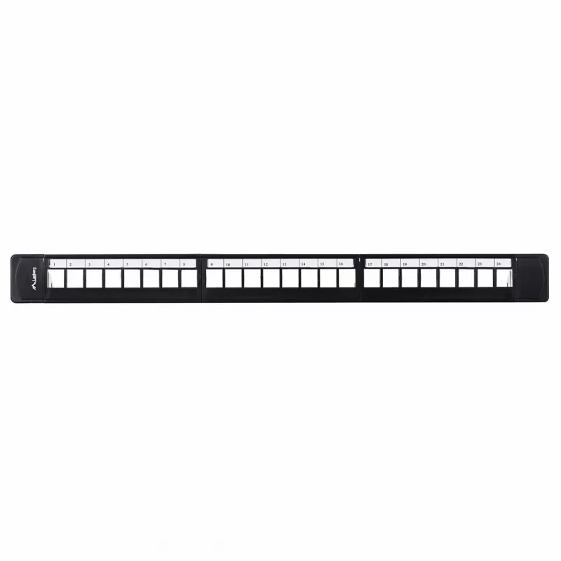 Lanberg PPKS-1124-B 24-Port 1U 19-Inch Blank Keystone Patch Panel, Black ABS