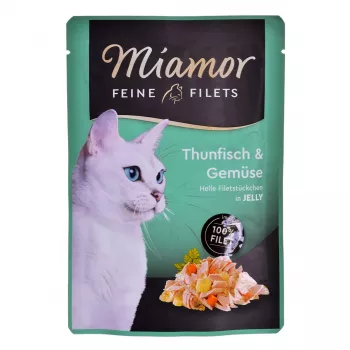 Wet cat food Miamor Fine Fillets in Jelly 100 g — fish with carrot, adult cats, sachet
