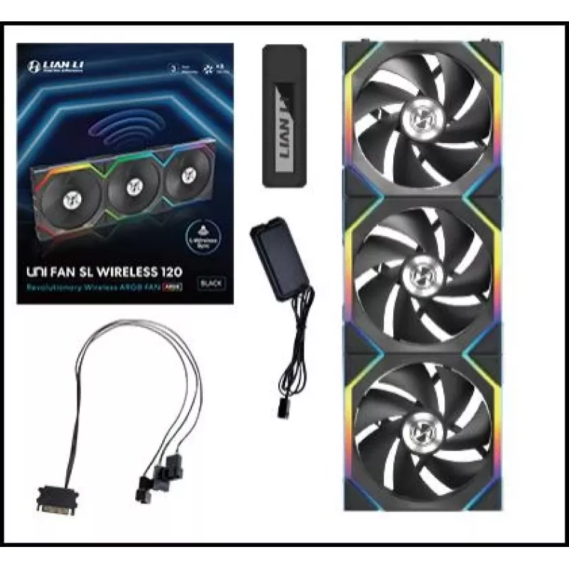 LIAN LI UNI FAN SL Wireless 120 ARGB Black 3-Pack