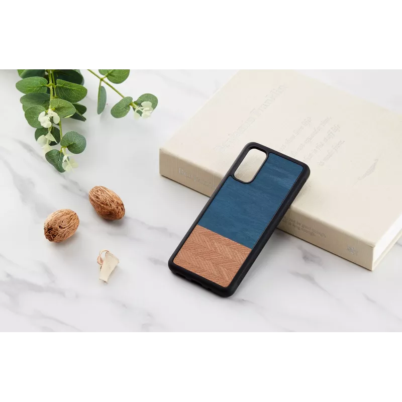 Phone case man and wood Galaxy S20 denim black