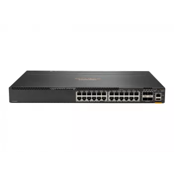 HPE Aruba 6300M - Switch - L3 - managed - 24 x 10/100/1000 + 4 x 1 Gigabit / 10 Gigabit / 25 Gigabit / 50 Gigabit SFP56 (Uplink / Stacking) - Front and Seite to Hinterseite - an Ra