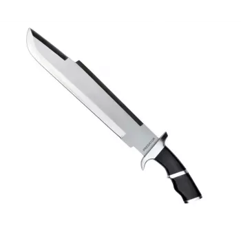 Survival knife cinema classic CC-PDT — stainless steel blade 375 mm, total length 525 mm, stainless steel handle, black plastic sheath, 1 kg