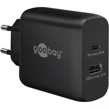 Goobay 65411 Charger for Mobile Devices Headphones - Smartphone - Tablet Black AC Fast Charging Indoor (65411)