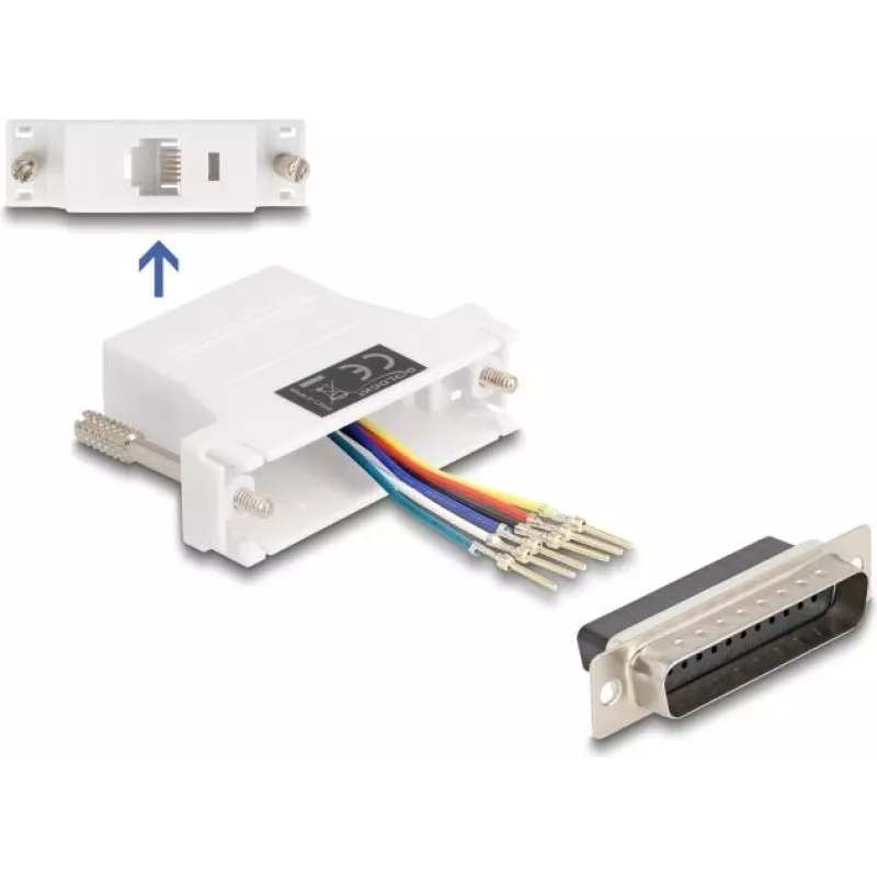DeLOCK D-Sub 25 pin male to RJ12 female Assembly Kit black