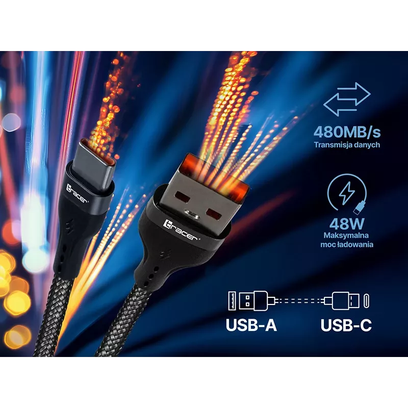 Tracer 47486 USB A - Lightning M/M 1m Cable Red