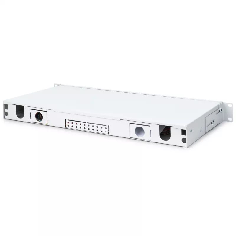 FIBER OPTIC SPLICE BOX LC OS2 1U 12XLC OS2 PIGTAILS COUPLERS