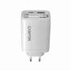 CANYON charger OnCharge 65RC with built-in USB-C cable 65W, 1x PD, 1x QC, EU plug, White