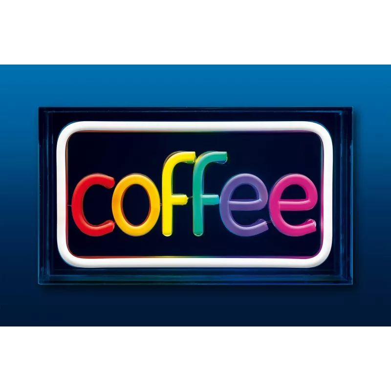 Neon LED sign ActiveJet AJE-NEON COFFEE, multicolour, USB 5V, surfaced mount, AS plastic frame