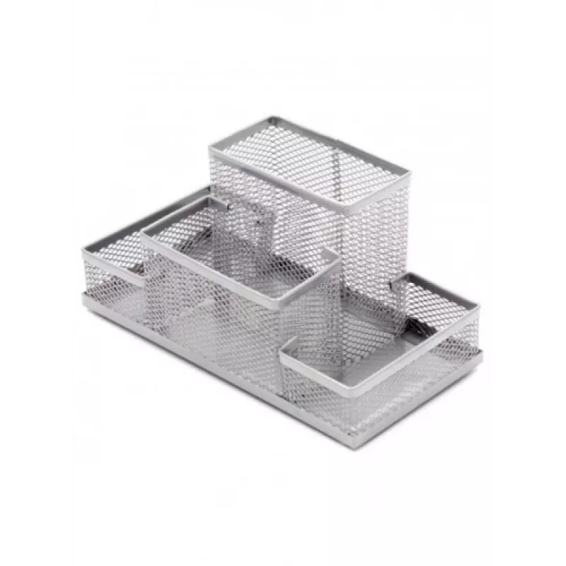 Pencil case Forpus, silver, empty, 4, perforated metal 1005-013