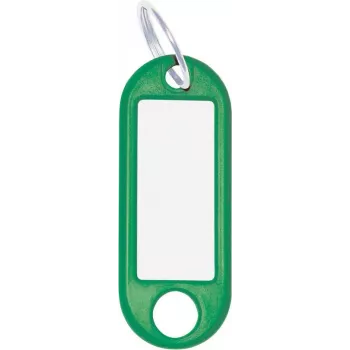 Key tags WEDO 262 101804 — green plastic identifiers 21 × 52 mm, pack of 10