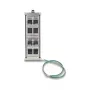 DELOCK Keystone Holder 8-port tiltable snap-in frame for DIN rail or wall mounting, black, 78×154×55 mm