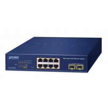 Managed Switch PLANET GS-2210-8P2S 8-Port Gigabit Ethernet 802.3at