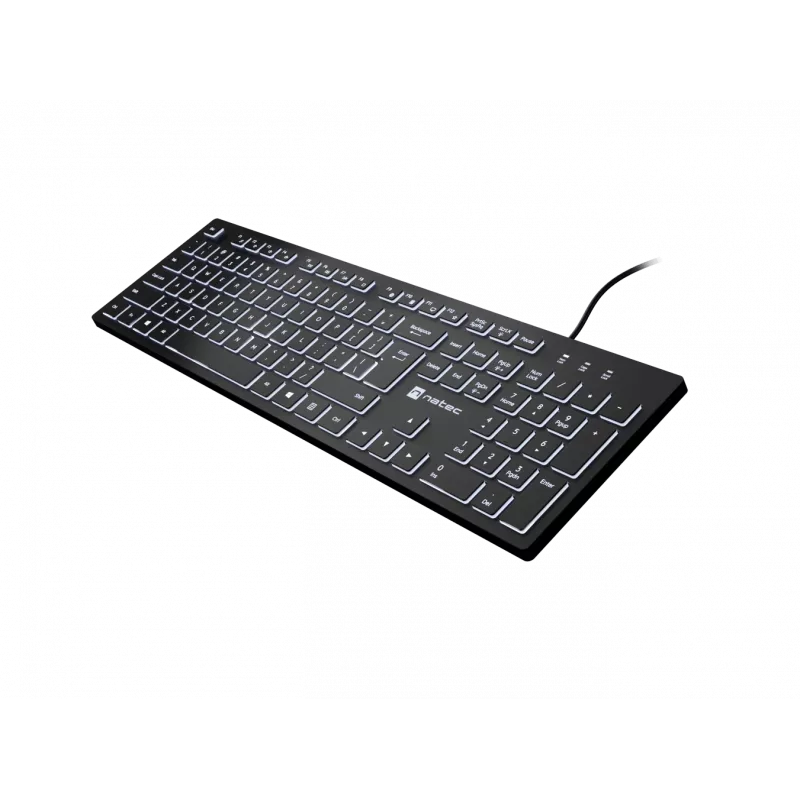 Wired keyboard NATEC HERRING GLOW US layout with white backlight