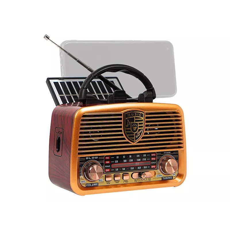 Analog radio BLOW RA10 AM/FM solar 77-540 — AM/FM receiver with solar panel and battery backup