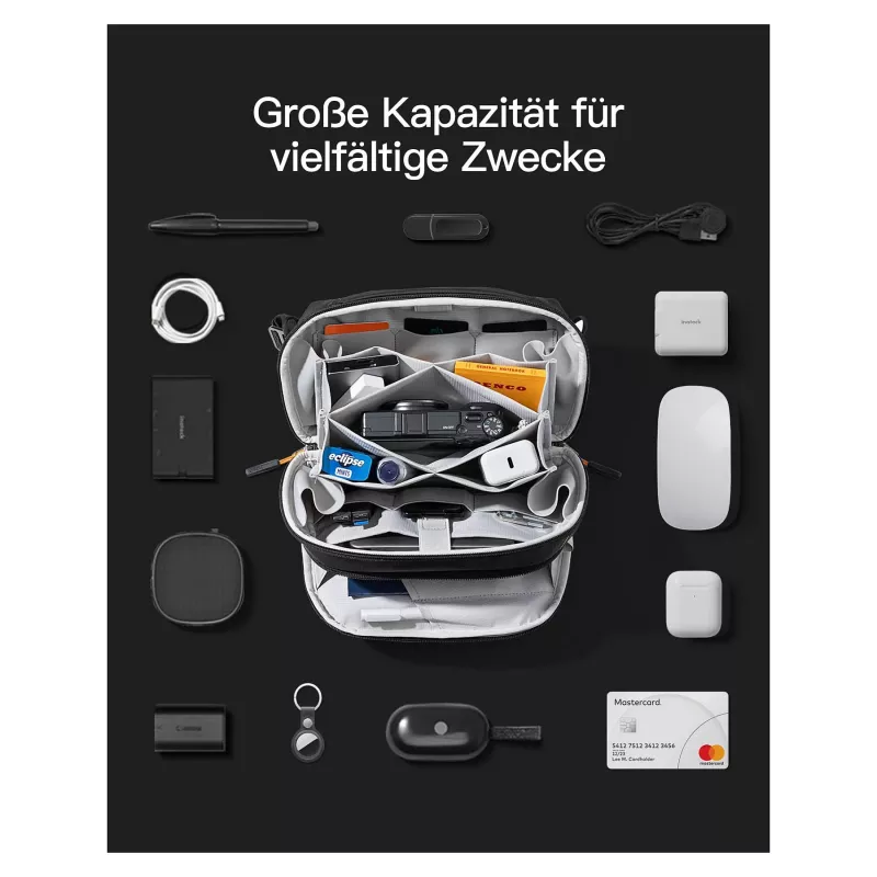 Cable Bag Inateck AB03010 — organizer pouch 27 × 15.8 × 11 cm, black
