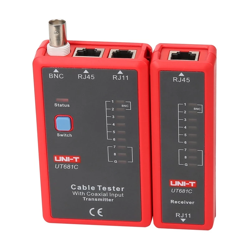 Network Cable Tester Unit UT681C with LCD display and cable length measurement