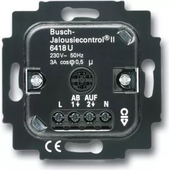 BUSCH JAEGER 6418 U - Auslöser Rollo/Jalousie - Unterputzmontiert - 2 Kanäle - IP20 - Schwarz - CE