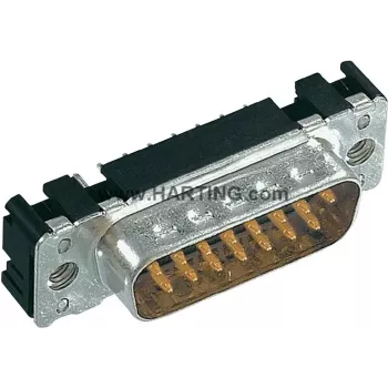 Harting D-SUB Pin Header 180 ° Number of Poles: 25 Soldering 09 65 361 7712 1 pc(s) (09 65 361 7712)