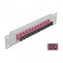 Fiber Optic Patch Panel DeLOCK 10 inch 12 Port SC Simplex Violet 1U Grey