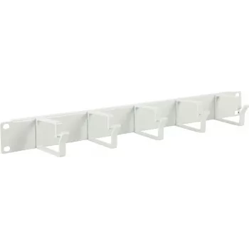 Lanview 1U 19 CABLE ORGANIZER PANEL, 5 HOOK WHITE (RAO100WH)