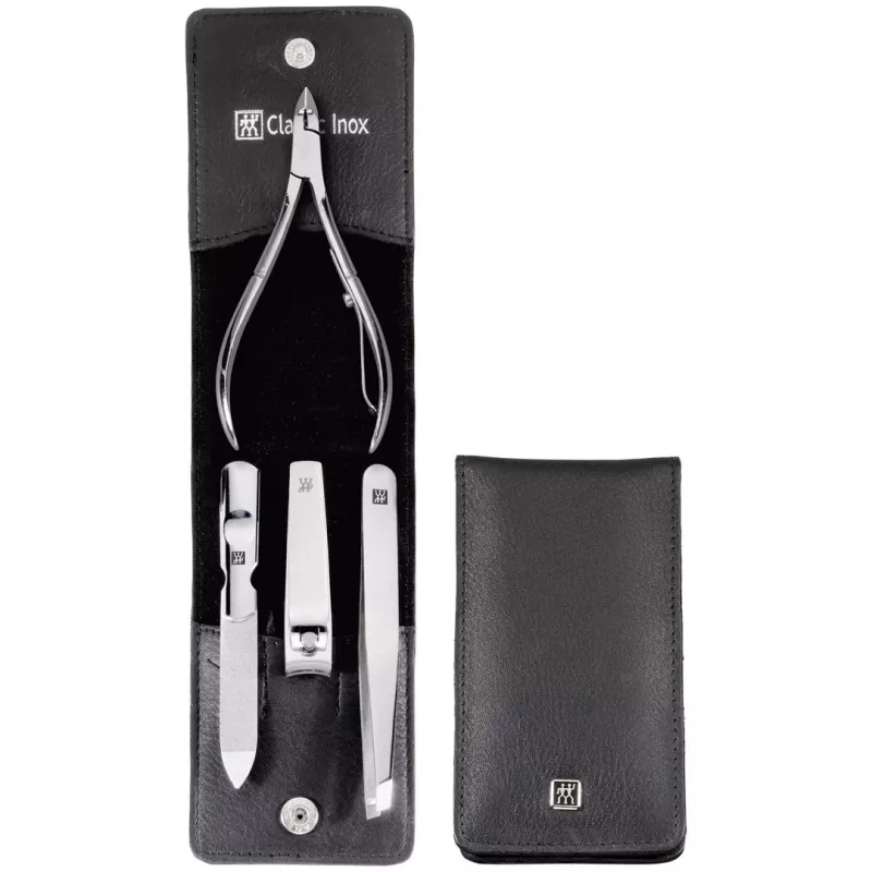 ZWILLING 97438-004-0 4-piece manicure set in black leather pocket case