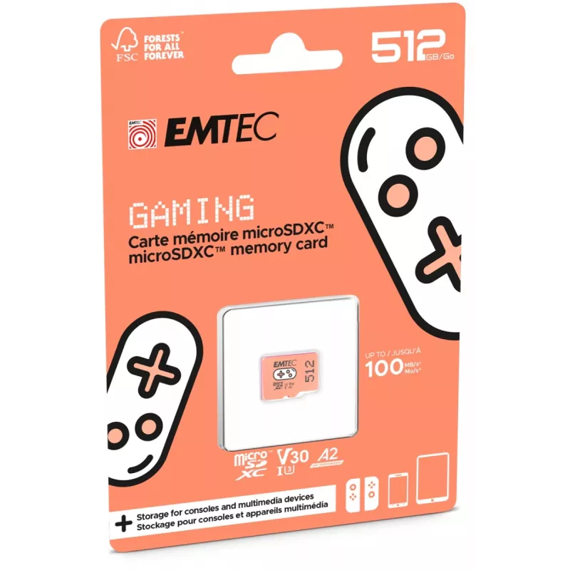 MicroSDXC Card Emtec Gaming 512 GB