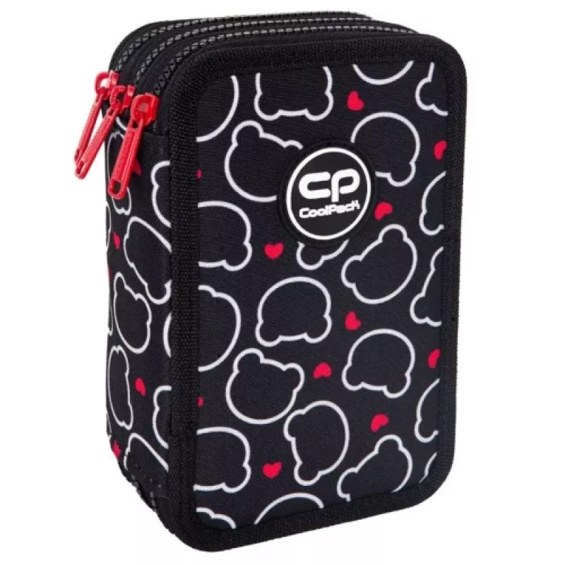 Pencil case cool pack Jumper 3 — triple-decker stationery organizer with bear design, durable fabric