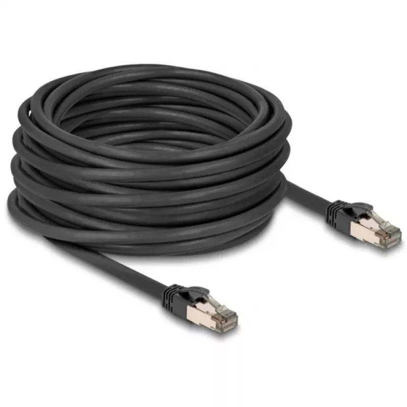 Network cable DELOCK 80245 Cat6a U/FTP (STP) 15 m RJ-45 to RJ-45 Black