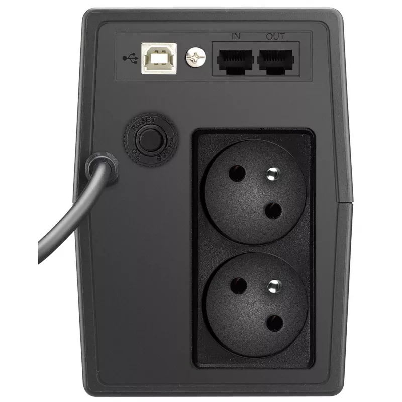Uninterruptible Power Supply PowerWalker VI 800 SCL FR — Line‑Interactive UPS 0.8 kVA (480 W), 2 Type E outlets, USB, RJ-45/RJ-11, 12V 9Ah battery, tower, black