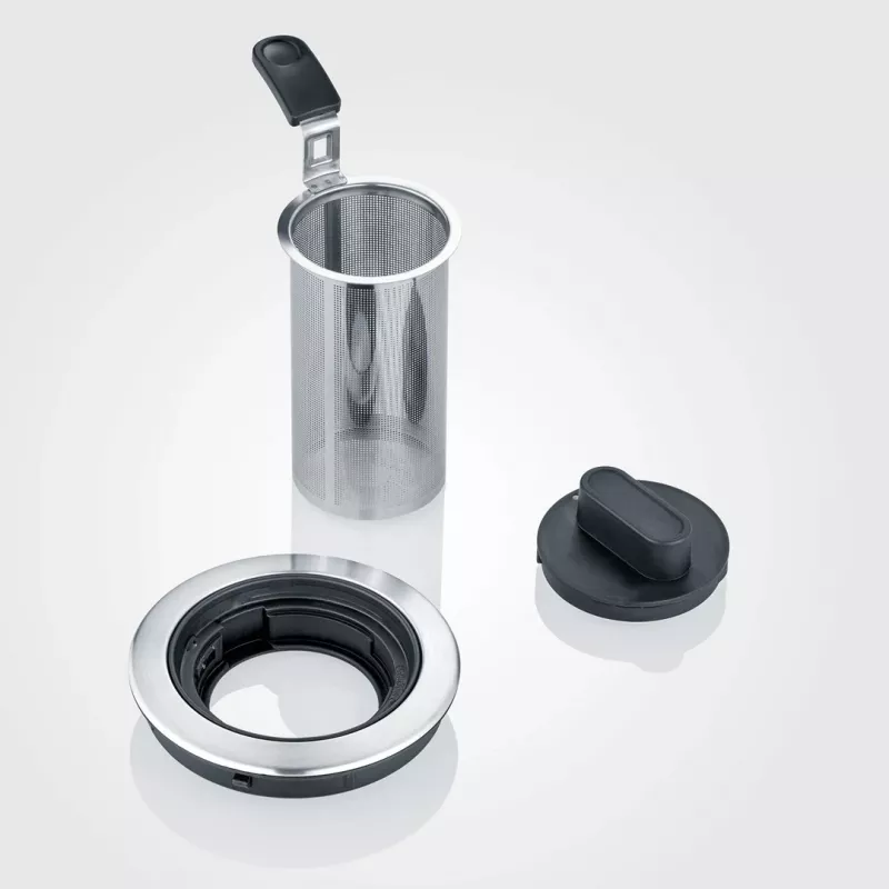 Electric kettle SEVERIN 1 L 2200 W glass and stainless steel, 5 temp settings, LED display
