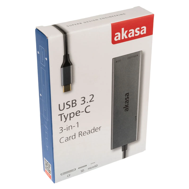Card Reader Akasa AK-CR-09BK USB 2.0 Type-C Grey