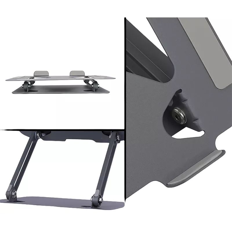 Laptop stand MEDIA-TECH MT2661 — adjustable height, foldable aluminium design for up to 17 inch notebooks