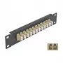 Fiber Optic Patch Panel DeLOCK 10 inch 12 Port LC Duplex beige 1U black