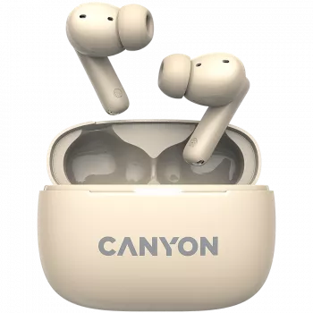 Canyon CNS-TWS10BG Headphones and Headset True Wireless Stereo (TWS) In-Ear calls/music/Sport/everyday use USB Type-C Bluetooth Beige (CNS-TWS10BG)