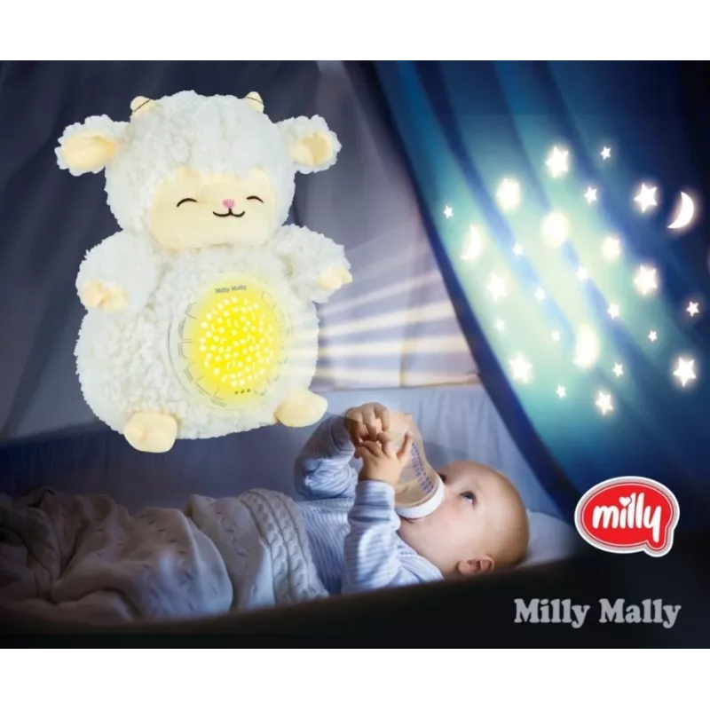 Plush projector toy milly mally Sheep Projector Plush Toy model 5664 for infants — soft night light